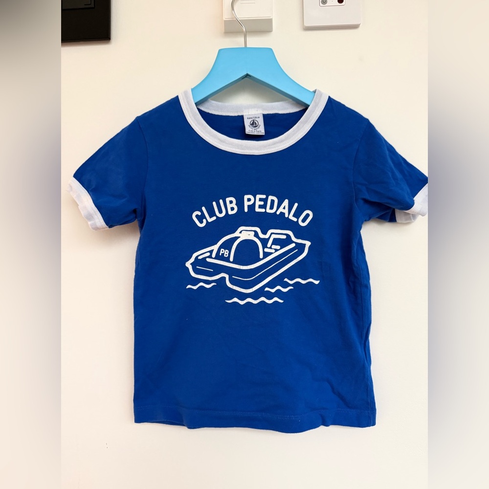 Petit Bateau Blue Ringer Tee with White Trim